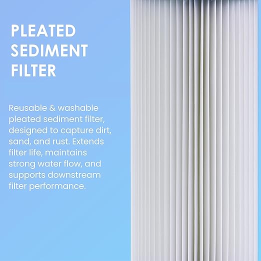 LiquaGen Whole House Water Filter System with Salt-Free Conditioner, Lead & PFOA/PFOS Reduction, 0.5-Micron Filtration, High-Flow, Improves Taste & Protects Plumbing