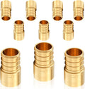 10-Pack HeSun PEX Fittings, 1" PEX x 3/4" Female Sweat Adapter (Over Copper Tube), Brass Crimp Fitting for ASTM F1807(PEX1807290-10)