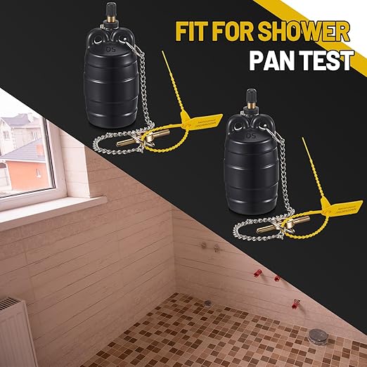 Nuanchu 2 Pieces 2 Inch Inflatable Pipe Ball Plug Pressure Test Rubber Black Plumbing Toilet Drain Test Plug