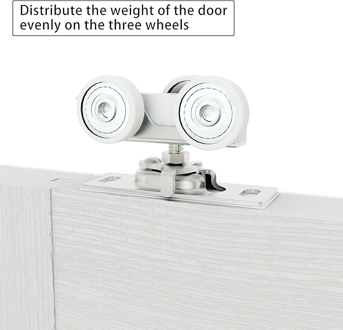 JUBEST Pocket Door Rollers Assembly, Commercial Grade Rollers Replacement, Top Mounted Pocket Door Hangers, 2 Pack
