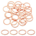 uxcell 100Pcs M20 Flat Washer Copper Washer Sealing Rings, 20mm ID 26mm OD 1.5mm Thickness Copper Crush Washers Metric Sealing Gasket for Plumbing Machinery Automotive