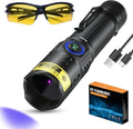 DARKBEAM UV Flashlight 365nm Black Light - Mini & Powerful LED Ultraviolet Blacklight Flashlights - Rechargeable Woods Lamp for AC Leak, Resin Curing, Cat/Dog Urine, Blood Tracking, Rocks Finder