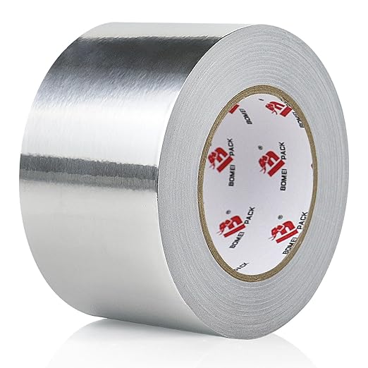 BOMEI PACK Aluminum Foil Tape,Heavy Duty Metal Duct Tape,High Temperature Silver Tape,Perfect for Sealing & Patching,HVAC,Air Ducts,Insulation and Metal Repair (3 Inch)