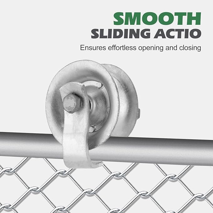 SPARKWHIZ Sliding Gate Rollers 5" Steel Pipe Track Roller Galvanized for 1 5/8" Pipe Track, 2 Pack