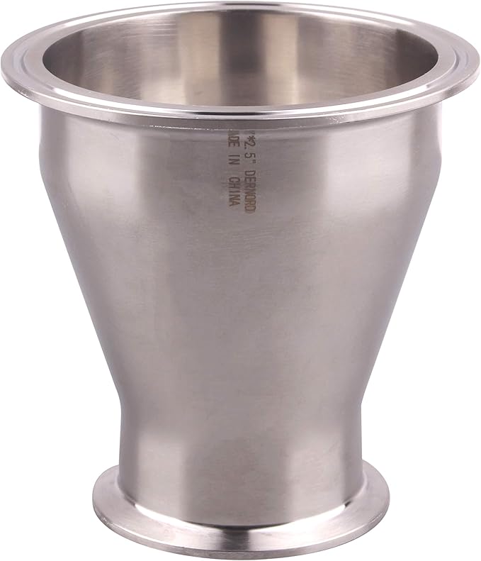 DERNORD Sanitary Fitting Reducer Fitting SUS304 Tri Clamp Ferrule Style 4" Tube OD to 2-1/2" Tube OD