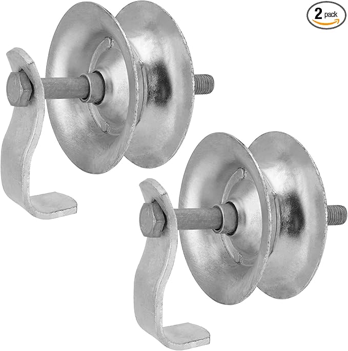 SPARKWHIZ Sliding Gate Rollers 5" Steel Pipe Track Roller Galvanized for 1 5/8" Pipe Track, 2 Pack