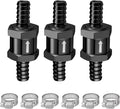 EVIL ENERGY 5/16'' (8mm) Check Valve, 3 Pcs Aluminum One Way Fuel Check Valve for Gasoline, Diesel & Coolant with Universal Hose Clamps, Black