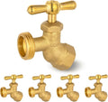 HeSun 5-Pack Brass No-Kink Hose Bibb Valve, 3/4" FIP Inlet x 3/4" MHT Outlet, Garden Hose Faucet/Valve(BIBCOCK010)