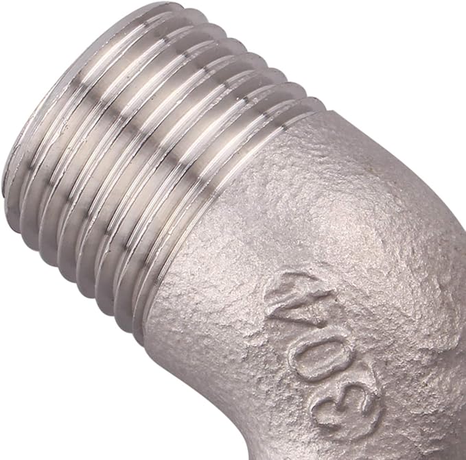 DERNORD 3/8" Hose Barb x 1/2" Male NPT Stainless Steel 90 Degree Elbow- Home Brew Pipe Fitting