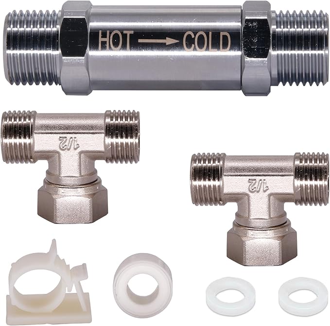Sensor Valve for Instant Hot Water Recirculating Pump System Upgraded Brass Instead of Stainless Steel and Plastic Versions Compatible With 500800 500805 Replace The Swivel Joints 367010 595926