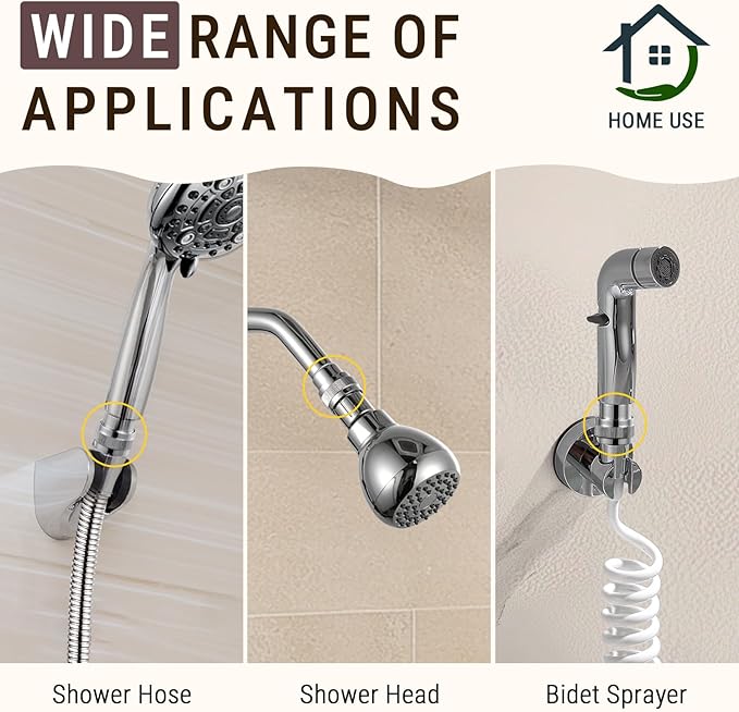 G-Promise All Metal Shower Head Shut Off Valve, G1/2" Shower Flow Control Valve for Handheld or Bidet Sprayer (Chrome)