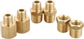 Brass Bushing Nipple, Reducing Nipple, Reducer Adapter, 1/4 Inch NPT x 3/8 Inch NPT Pipe, (6 Piece), Brass Extension Connectors, 0.625" OD × 0.5" ID