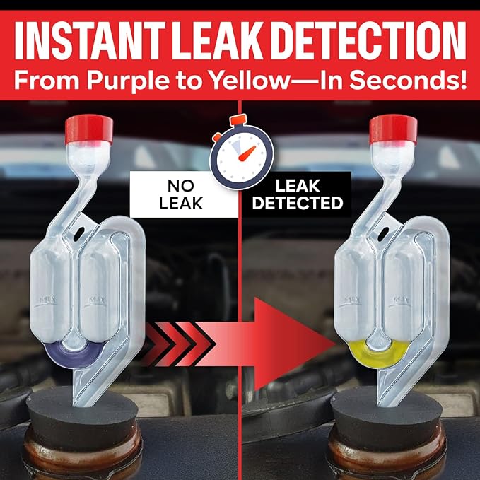 Combustion Leak + Head Gasket Test Kit - Over 100 Tests - Includes 8oz Leak-Detection Fluid, Tester + Nozzle - Made in USA - Detect Leaks Quickly For Most Engine Systems - Fuel, Boost, Coolant & More