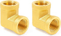 ChillWaves Brass Pipe Fitting, 90 Degree Barstock Street Elbow 1/2" NPT Female x 1/2" NPT Female Thread Adapter(2-PACK)