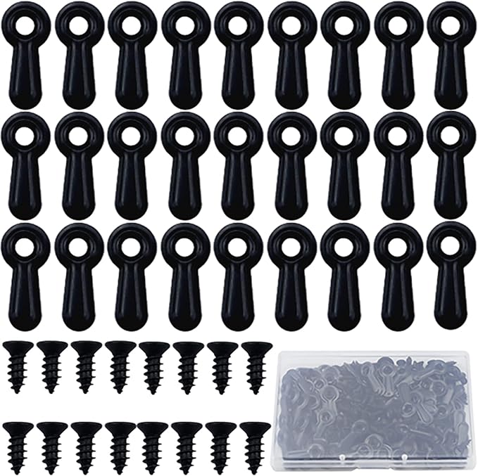 Picture Frame Turn Button Fasteners Set - 100 Pieces Picture Frame Hardware Backing Clips Photo Frame Hardware Clips with 100 Pieces Screws for Craft, Hanging Pictures, Photos