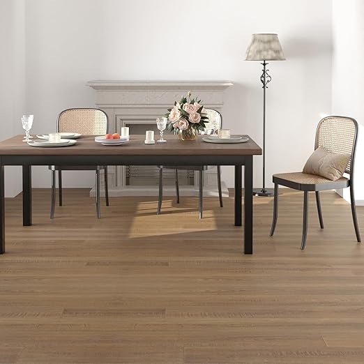 Freshtour Vinyl Flooring Roll, Versatile Removable PET Leather-Like Floor Covering, Waterproof & Durable, Easy Tape Installation, Cost-Effective for Any Room, Nature Oak/ 32.29 Sq.ft (39.3" x 118")