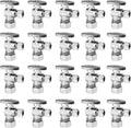 HeSun 20-PCs Pex Angle Stop Valve, 1/2" Nominal (5/8"OD) Compression x 3/8" OD Compression, 1/4 Turn Shut Off Valve for Bathroom,PEX Chrome Plated Brass