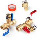 (Set of 1 Kit) HeSun 3/4" FIP X 3/4" FIP IPS Isolator Tankless Water Heater Service Valve Kit, with Pressure Relief Valve (TOOL028)