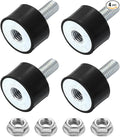 uxcell M8 Rubber Mounts, 4Pcs 24x14mm(DxH) Rubber Cylindrical Anti Vibration Isolator Shock Absorber with Lock Nut for Car Bobbin Generator Air Compressors