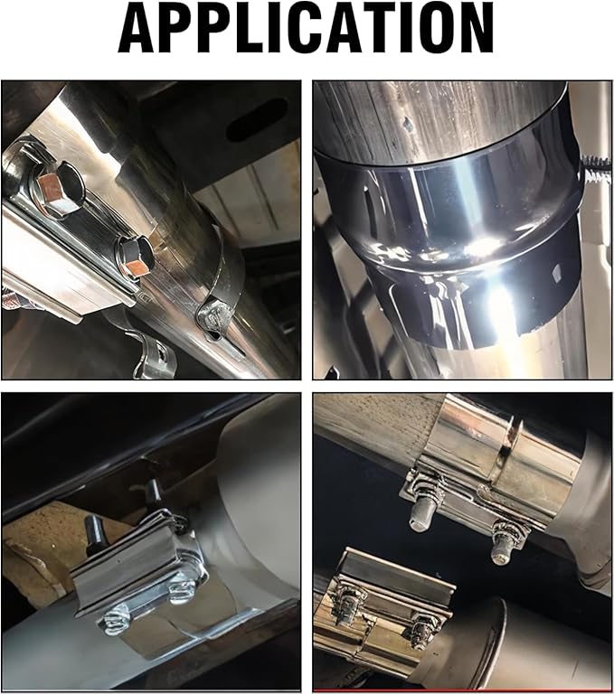 4 Inch Lap Joint Exhaust Clamp, 304 Stainless Steel Muffler Clamp, Pipe Clamps Sleeve Coupler for Pipes, Mufflers and Catalytic Converters