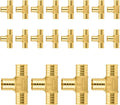 20-Pack PEX Fittings Niikappu 1"x1"x1" Pex Tee, Brass Crimp Pipe Fittings for PEX Pipes, ASTM F1807