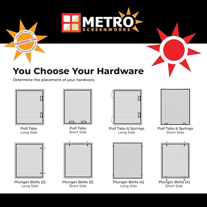 Metro Screenworks Custom Window Screens Fully Assembled and Ready to Install - Window Screen Replacement for House, (Forest Green) Pre-Framed Mesh Replacement Window Screens, Home, Patio, & More