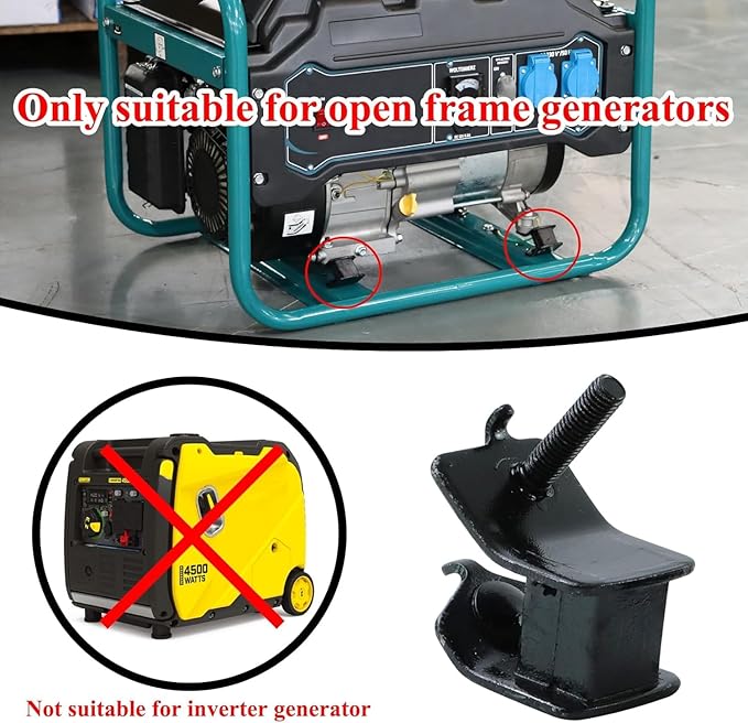 Generator Anti Vibration Rubber Mount for 2500 3000 3500 4000 4750 Watt Compatible with Champion Firman Predator Open-frame Generators Shock Absorbing Feet 4 Pcs (2 left and 2 right)