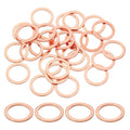 uxcell 100Pcs M18 Flat Washer Copper Washer Sealing Rings, 18mm ID 24mm OD 1.5mm Thickness Copper Crush Washers Metric Sealing Gasket for Plumbing Machinery Automotive