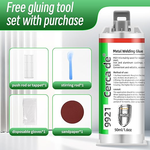 Metal Glue，Heavy Duty Waterproof epoxy Adhesive，Suitable for bonding Repair Metals, Steel, Iron, Aluminum, Plastics, Ceramics, and Various Materials，Strongest Liquid Welding Fillers。1.6oz。
