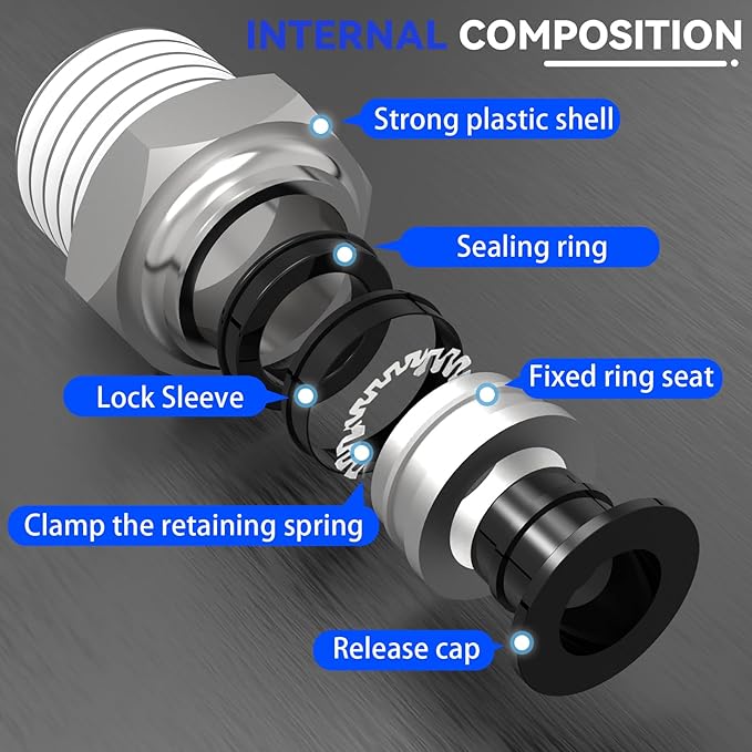 12Packs 6MM OD Tube x 1/8" NPT Thread Straight Push to Connect Fittings,Pneumatic Male Quick Connect Air Line Hose Fittings Accessories