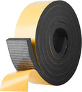 Kikerike Self Adhesive Foam Tape Weatherstrip 2In x 3/8In x 6.5Ft High Density Foam Insulation Strips Seal Weather Stripping with Strong Adhesive for Door and Window Sound Isolation Soundproofing