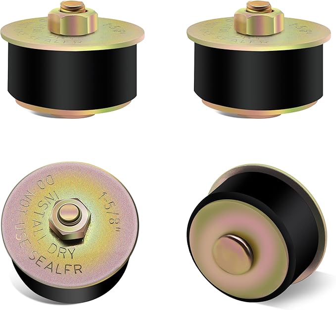 Siptenk 1-5/8" Freeze Rubber Expansion Plug 4 pcs, Automotive Rubber Expandable Freeze Plugs for Engine