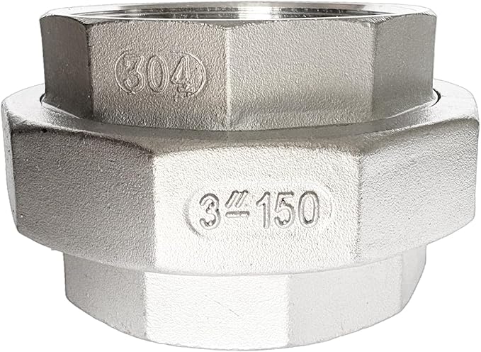 3" Union Pipe 304 Stainless Steel NPT Female Thread Union Joint Cast Pipe Fitting Pack of 1