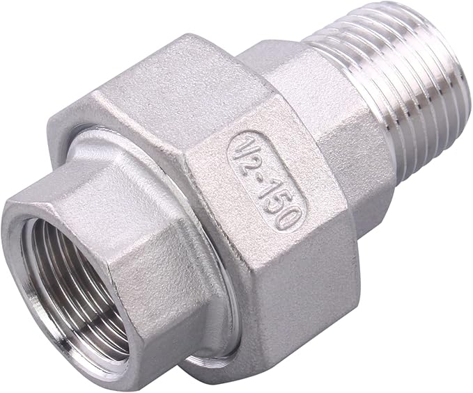 Cast Pipe Fittings Union - 1/2" NPT Female x 1/2" NPT Male Stainless Steel 304 Fitting,Class 150