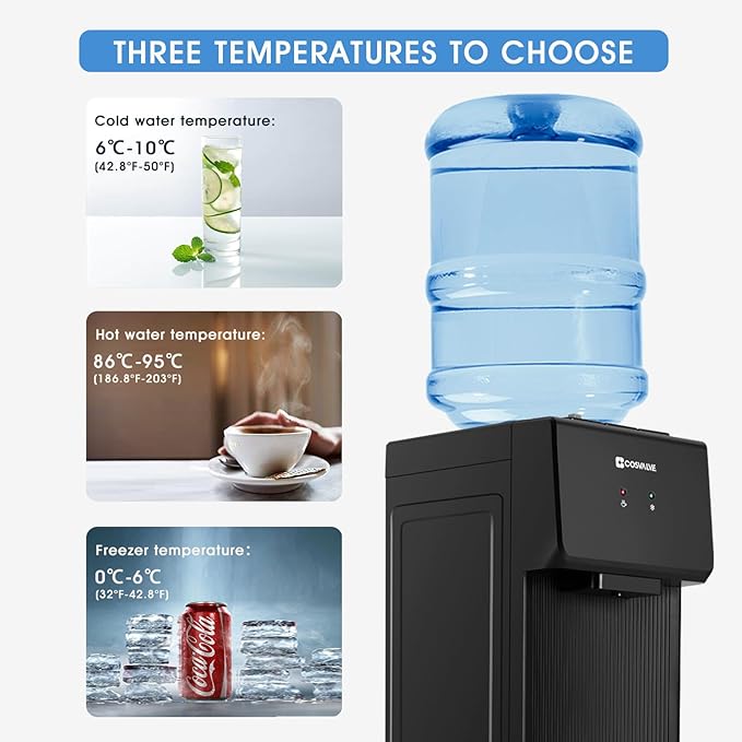 5 Gallon Water Dispenser (Water Cooler with Refrigerator)