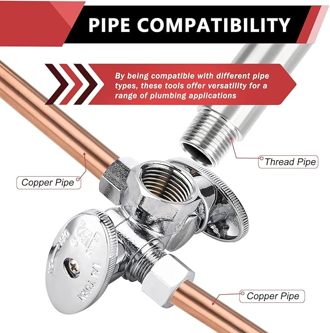 EFIELD 1/4 Turn Dual Compression Outlet Angle Stop Valve with 2 Shut Off Valve/Handles, 1/2" Fip Iron Pipe Inlet X (3/8 inch x 3/8 inch),Chrome Plated,(VALVE140)