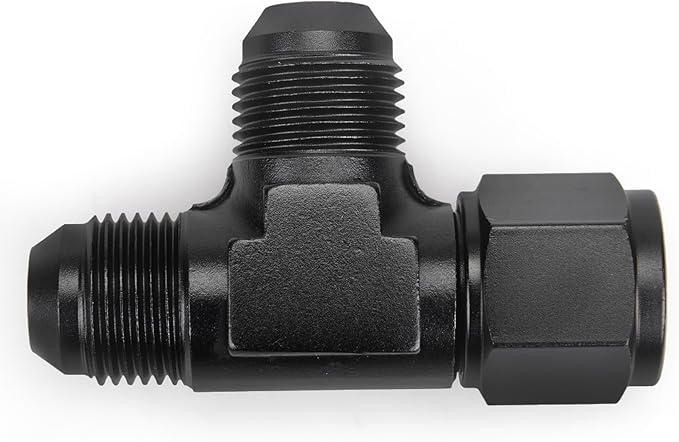 8AN Flare Male Tee Fitting Adapter with AN8 Female Swivel on Run Aluminum 2Pcs