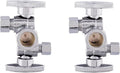 (Pack of 2) EFIELD 1/4-Turn Dual Compression Outlet Angle Stop Valve with 2 Shut Off Valve/Handles, 1/2" NOM (5/8" OD) x (3/8 inch x 1/4 inch) Chrome For Faucet Toilet Valve,(VALVE138)