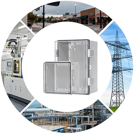 Waterproof Electrical Junction Box Waterproof Box ABS Plastic Enclosure Switch Router Project Box Electronics Enclosure with Mounting Plate Wall Bracket Clear (11.4"x7.4"x5.5")