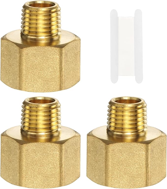 PATIKIL Brass Pipe Fitting, 1Pcs 1/4" NPT Male to 1/2" NPT Female Pipe Reducer Adapter Extension Connectors Brass Fittings for Water Gas Refrigeration