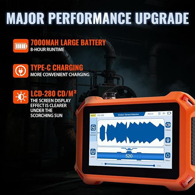 PQWT 125B Water Leak Detector, Outdoor Underground Pipe Leak Detection (3M Depth)