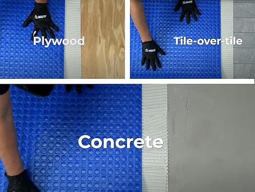 Mapei Mapeguard UM 35 Uncoupling Crack Isolation Membrane 323 Sq Ft Roll (3.3 Ft x 98.5 Ft) for Ceramic and Stone Tile, 1/8 Inch Thick HDPE Waterproofing Flooring Underlayment