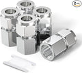 TAISHER 2PCS 304 Stainless Steel Compression Tube Pipe Fitting Connector, 1/2" Tube OD x 3/8" NPT Female Straight Adapter