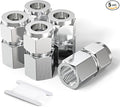 TAISHER 5PCS 304 Stainless Steel Compression Tube Pipe Fitting Connector, 3/8" Tube OD x 1/4" NPT Female Straight Adapter