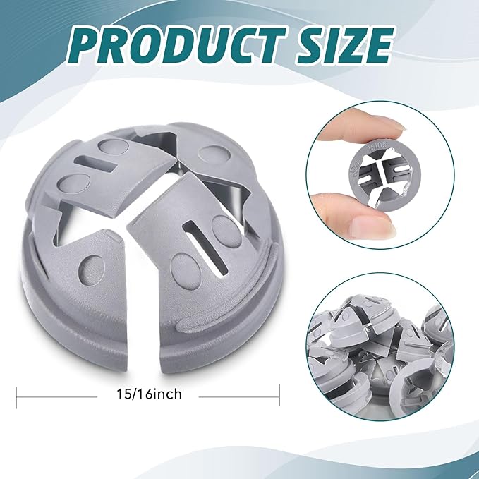 Sintuff 120 Pcs 3/8 In. - 1/2 In. Non Metallic Button Push-in Bulk Connector Gray NM Cable Connector Electrical Conduit Fittings Fits for 1/2 Inch Knockouts