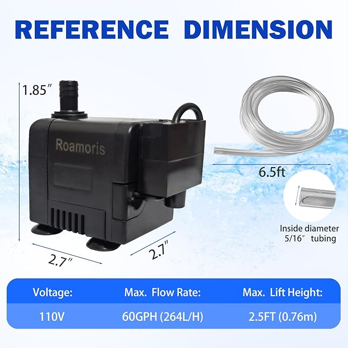 Small Pump With Level Sensor 110V Mini Condensate Pump Automatic Submersible Water Pump For Dehumidifier,Air Conditioner,HVAC,Ice Maker, Furnace,Air Cooler,PM03