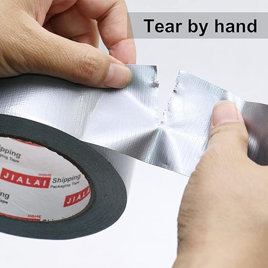 4 Inch Silver Duct Tape, Industrial Grade 4 inches x 55 Yards (164 ft), 9 Mil Heavy-Duty, Waterproof, Strong, Flexible, No Residue, for Crafts & Home Improvement