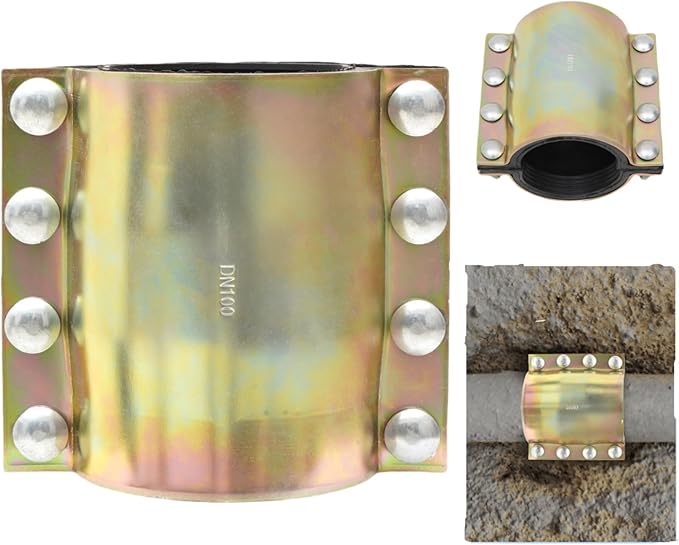 Nisorpa Water Pipe Repair Clamp for 4 Inch Leak Sealer for Pipes Emergency Pipe Repair Kit Plumbing for PE/PVC Pipes,Steel Pipes,Iron Pipes