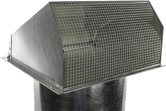 RDP Hooded Wall Vent with Screen and Damper (4 Inch, Galvanized)