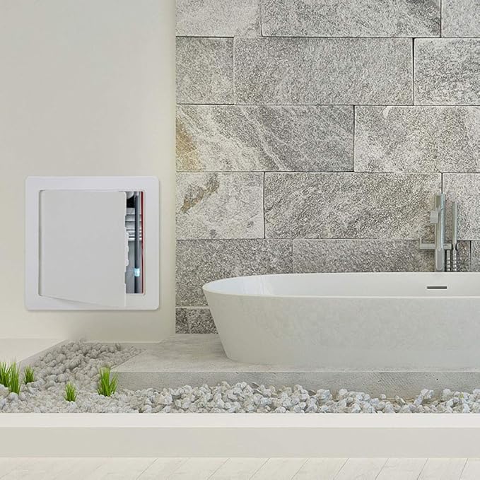 Suteck Plumbing Access Panel for Drywall Ceiling 8 x 8 Inch Reinforced Plastic Wall Access Doors Removable Hinged White